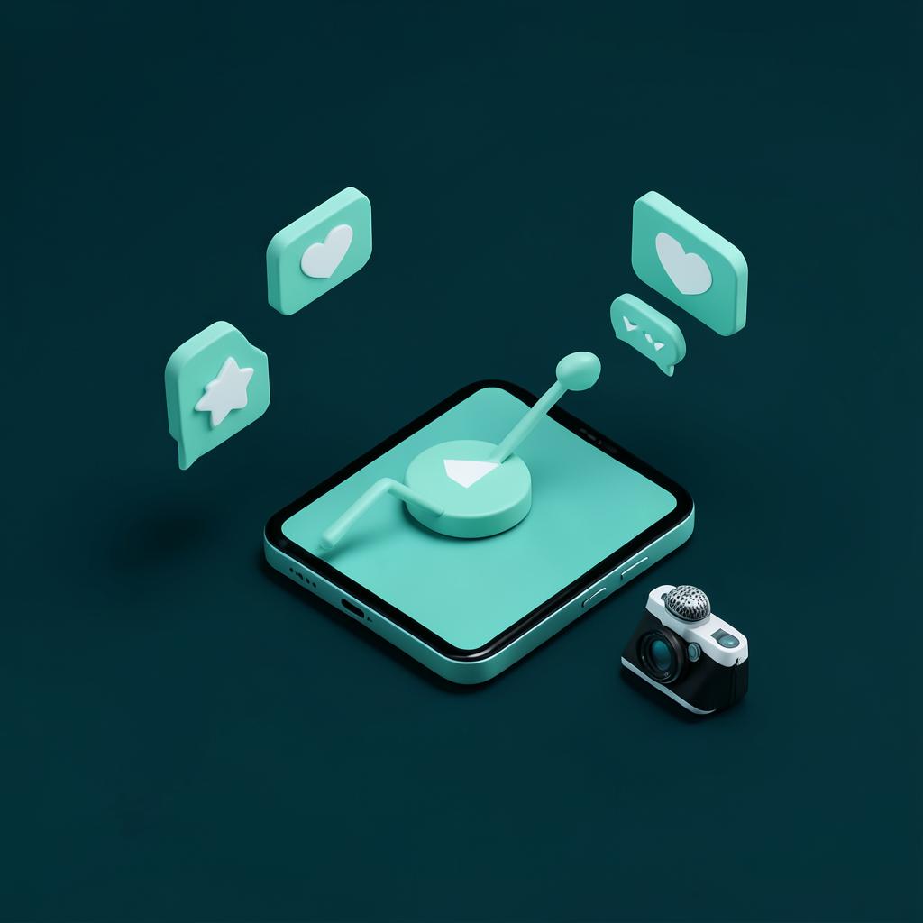 Smartphone with engagement graph and social icons — Influencer Marketing