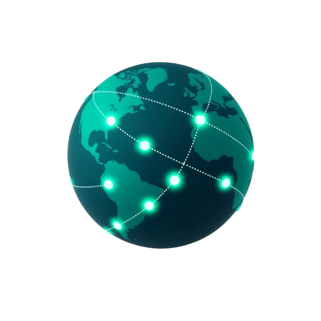 Globe with connected markets — SEO